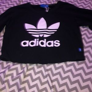 Black long sleeve Adidas crop top